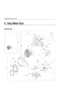 5. Assy Motor Duct parts for Samsung Dryer DV393GTPAWRA1 from AppliancePartsPros.com