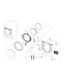 Frame Front & Door parts for Samsung Dryer DV42H5600EP/AC from AppliancePartsPros.com