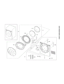 Front Frame & Door Assy parts for Samsung Dryer DV45K6500GW/A3-01 from AppliancePartsPros.com