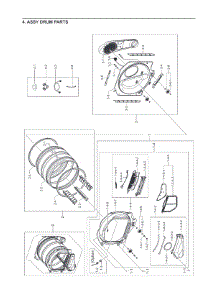 4. Assy Drum Parts parts for Samsung Dryer DV48H7400EP-A2-6419 from AppliancePartsPros.com