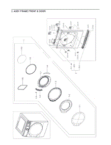 2. Assy Frame Front & Door parts for Samsung Dryer DV56H9000EP-AC from AppliancePartsPros.com