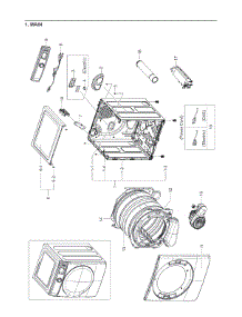 2. Assy Frame Front & Door parts for Samsung Dryer DV56H9100EG-AC from AppliancePartsPros.com