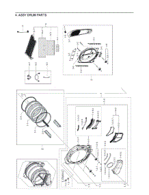 4. Assy Drum Parts parts for Samsung Dryer DV56H9100EG-AC from AppliancePartsPros.com