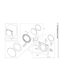 Front Frame & Door Assy parts for Samsung Dryer DVG50A8500V/A3-00 from AppliancePartsPros.com