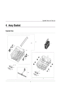 4. Assy Basket parts for Samsung Dishwasher DW50T6060UG-AA-3023 from AppliancePartsPros.com