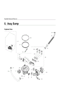 8. Assy Sump parts for Samsung Dishwasher DW80H9970MO-AC from AppliancePartsPros.com