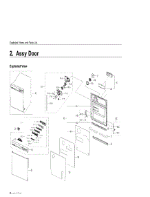 2. Assy Door parts for Samsung Dishwasher DW80J3020UW-AC from AppliancePartsPros.com