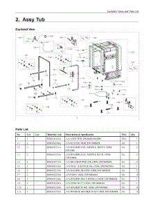 2. Assy Tub parts for Samsung Dishwasher DW80N3030UB/AA from AppliancePartsPros.com