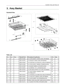 3. Assy Basket parts for Samsung Dishwasher DW80N3030UB/AA from AppliancePartsPros.com