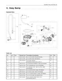 4. Assy Sump parts for Samsung Dishwasher DW80N3030UB/AA from AppliancePartsPros.com