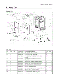 2. Assy Tub parts for Samsung Dishwasher DW80N3030US/AA from AppliancePartsPros.com