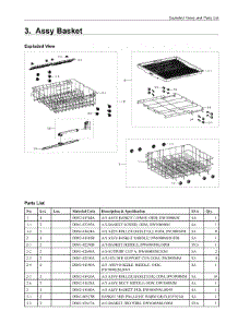 3. Assy Basket parts for Samsung Dishwasher DW80N3030US/AA from AppliancePartsPros.com