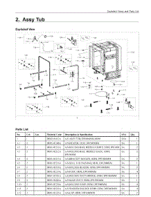 2. Assy Tub parts for Samsung Dishwasher DW80N3030UW/AA from AppliancePartsPros.com