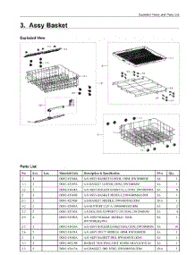 3. Assy Basket parts for Samsung Dishwasher DW80N3030UW/AA from AppliancePartsPros.com