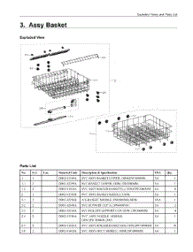 3. Assy Basket parts for Samsung Dishwasher DW80R2031UB/AA from AppliancePartsPros.com
