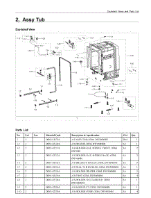 2. Assy Tub parts for Samsung Dishwasher DW80R2031US/AA from AppliancePartsPros.com
