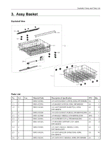 3. Assy Basket parts for Samsung Dishwasher DW80R2031US/AA from AppliancePartsPros.com