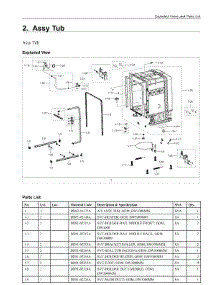 2. Assy Tub parts for Samsung Dishwasher DW80R2031UW/AA from AppliancePartsPros.com