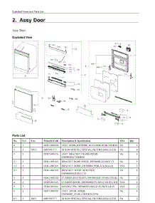 2. Assy Door parts for Samsung Dishwasher DW80R9950QN/AA from AppliancePartsPros.com