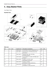 4. Assy Basket Parts parts for Samsung Dishwasher DW80R9950QN/AA from AppliancePartsPros.com