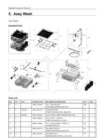 5. Assy Wash parts for Samsung Dishwasher DW80T5040US/AC from AppliancePartsPros.com