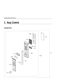 3. Assy Control parts for Samsung Microwave MC32F604TCK from AppliancePartsPros.com