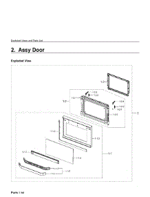 2. Assy Door parts for Samsung Microwave MC32F604TCK from AppliancePartsPros.com