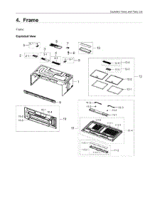 4. Frame parts for Samsung Microwave ME11A7510DS-AA from AppliancePartsPros.com