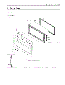 2. Assy Door parts for Samsung Microwave ME16A4021AW-AA from AppliancePartsPros.com