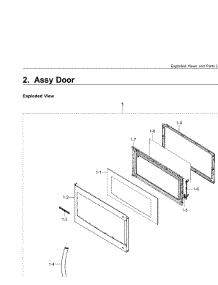 2. Assy Door parts for Samsung Microwave ME16H702SEB-AA from AppliancePartsPros.com