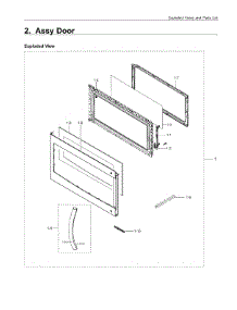 2. Assy Door parts for Samsung Microwave ME16K3000AB-AC from AppliancePartsPros.com