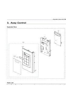 3. Assy Control parts for Samsung Microwave ME16K3000AB-AC from AppliancePartsPros.com