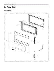 2. Assy Door parts for Samsung Microwave ME18H704SFS-A2 from AppliancePartsPros.com