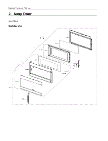 2. Assy Door parts for Samsung Microwave ME19A7041WS-AA from AppliancePartsPros.com