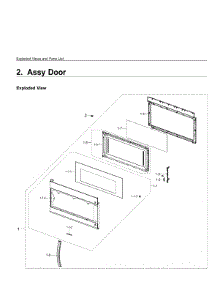 2. Assy Door parts for Samsung Microwave ME19R7041FB-AA from AppliancePartsPros.com