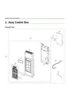 3. Assy Control Box parts for Samsung Microwave ME19R7041FB-AA from AppliancePartsPros.com