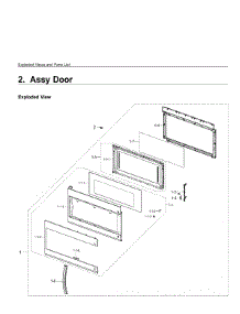 2. Assy Door parts for Samsung Microwave ME19R7041FT-AA from AppliancePartsPros.com