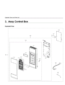 3. Assy Control Box parts for Samsung Microwave ME19R7041FT-AA from AppliancePartsPros.com