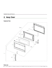 2. Assy Door parts for Samsung Microwave ME19R7041FW-AA from AppliancePartsPros.com