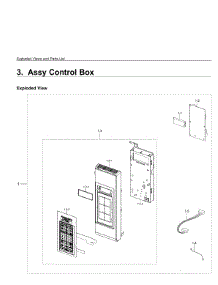 3. Assy Control Box parts for Samsung Microwave ME19R7041FW-AA from AppliancePartsPros.com