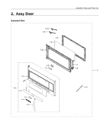2. Assy Door parts for Samsung Microwave ME20H705MSS-AC from AppliancePartsPros.com