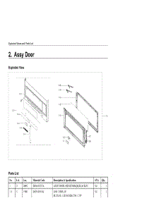 2. Assy Door parts for Samsung Microwave ME21H706MQB-AC from AppliancePartsPros.com