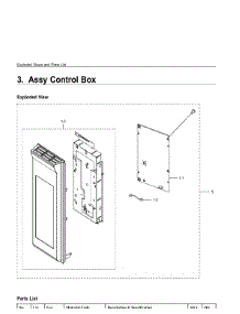 3. Assy Control Box parts for Samsung Microwave ME21R706BAT-AA from AppliancePartsPros.com
