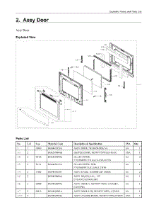 2. Assy Door parts for Samsung Range NE58F9500SS/AC from AppliancePartsPros.com