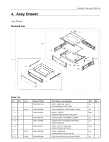 4. Assy Drawer parts for Samsung Range NE58F9500SS/AC from AppliancePartsPros.com