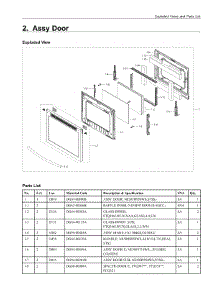 2. Assy Door parts for Samsung Range NE58H9950WS/AC from AppliancePartsPros.com