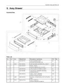 5. Assy Drawer parts for Samsung Range NE58H9950WS/AC from AppliancePartsPros.com