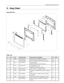 2. Assy Door parts for Samsung Range NE58H9970WS/AC from AppliancePartsPros.com