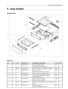 5. Assy Drawer parts for Samsung Range NE58H9970WS/AC from AppliancePartsPros.com