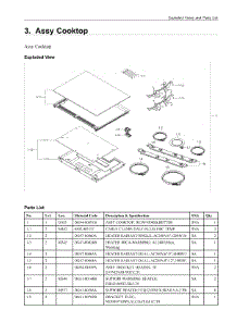 3. Assy Cooktop parts for Samsung Range NE58K9500SG/AC from AppliancePartsPros.com